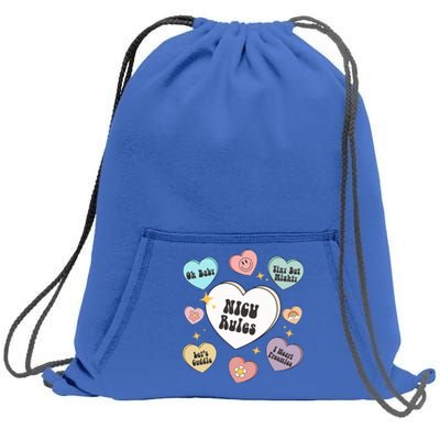 Neonatal Nurse Valentine's Day Heart Candy Nicu Gift Sweatshirt Cinch Pack Bag