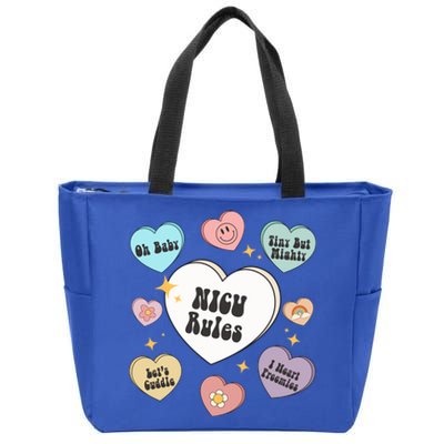 Neonatal Nurse Valentine's Day Heart Candy Nicu Gift Zip Tote Bag