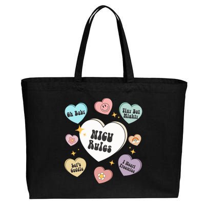 Neonatal Nurse Valentine's Day Heart Candy Nicu Gift Cotton Canvas Jumbo Tote