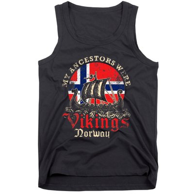 Norwegian Norway Viking Ship Flag Tank Top