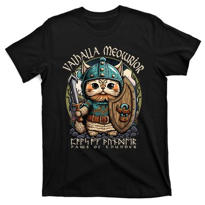 Nordic Norse Viking Cat Warrior T-Shirt