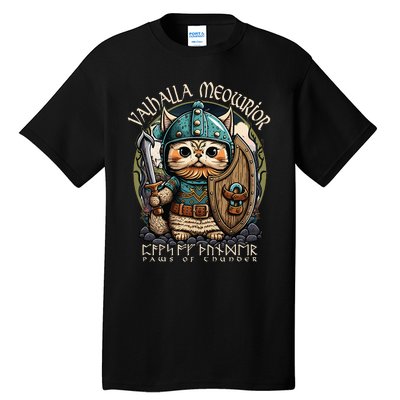 Nordic Norse Viking Cat Warrior Tall T-Shirt