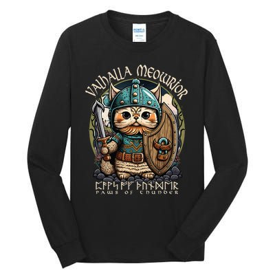 Nordic Norse Viking Cat Warrior Tall Long Sleeve T-Shirt