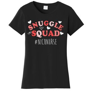 NICU Nurse Valentines Day Snuggle Squad For Neonatal Nurses Women's T-Shirt