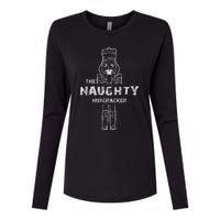 Naughty Nutcracker Vintage Family Matching Pajama Womens Cotton Relaxed Long Sleeve T-Shirt