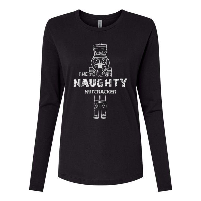 Naughty Nutcracker Vintage Family Matching Pajama Womens Cotton Relaxed Long Sleeve T-Shirt