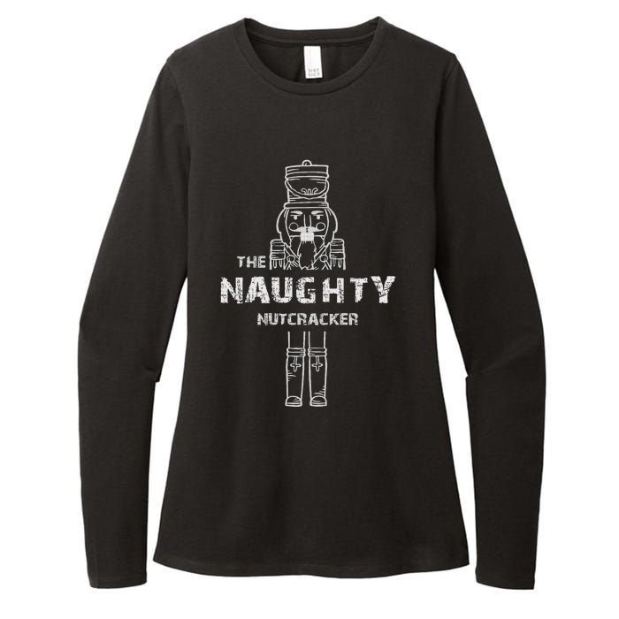 Naughty Nutcracker Vintage Family Matching Pajama Womens CVC Long Sleeve Shirt