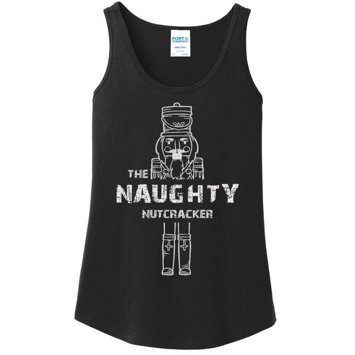 Naughty Nutcracker Vintage Family Matching Pajama Ladies Essential Tank