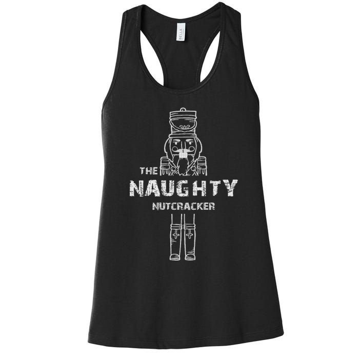 Naughty Nutcracker Vintage Family Matching Pajama Women's Racerback Tank