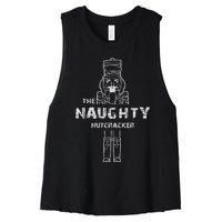 Naughty Nutcracker Vintage Family Matching Pajama Women's Racerback Cropped Tank