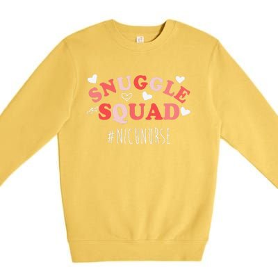 NICU Nurse Valentines Day Snuggle Squad For Neonatal Nurses Premium Crewneck Sweatshirt