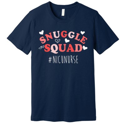 NICU Nurse Valentines Day Snuggle Squad For Neonatal Nurses Premium T-Shirt