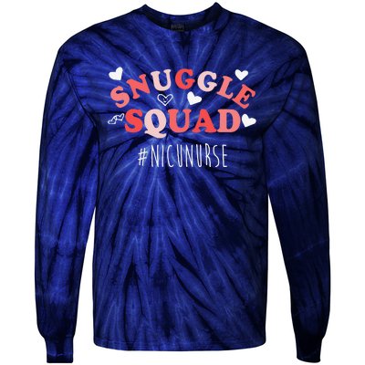 NICU Nurse Valentines Day Snuggle Squad For Neonatal Nurses Tie-Dye Long Sleeve Shirt