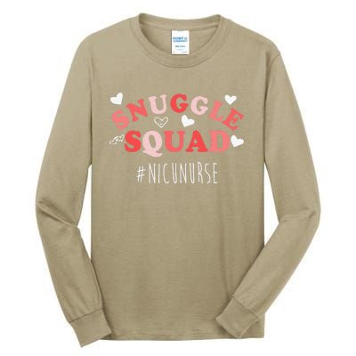 NICU Nurse Valentines Day Snuggle Squad For Neonatal Nurses Tall Long Sleeve T-Shirt