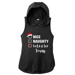 Nice Naughty Voted For Trump Funny Santa Claus Christmas Gift Ladies PosiCharge Tri-Blend Wicking Draft Hoodie Tank