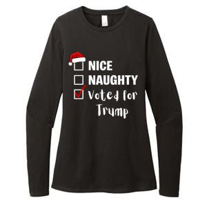 Nice Naughty Voted For Trump Funny Santa Claus Christmas Gift Womens CVC Long Sleeve Shirt