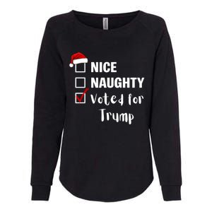 Nice Naughty Voted For Trump Funny Santa Claus Christmas Gift Womens California Wash Sweatshirt