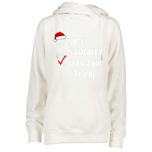 Nice Naughty Voted For Trump Funny Santa Claus Christmas Gift Womens Funnel Neck Pullover Hood