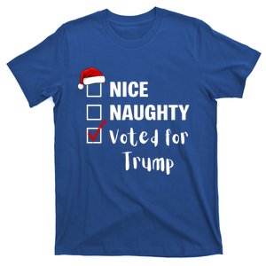 Nice Naughty Voted For Trump Funny Santa Claus Christmas Gift T-Shirt