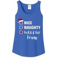 Nice Naughty Voted For Trump Funny Santa Claus Christmas Gift Ladies Essential Tank