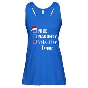 Nice Naughty Voted For Trump Funny Santa Claus Christmas Gift Ladies Essential Flowy Tank