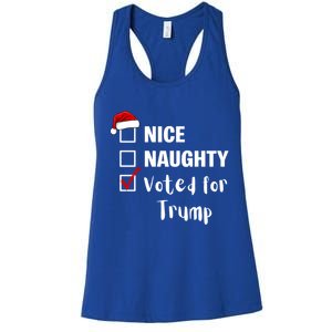 Nice Naughty Voted For Trump Funny Santa Claus Christmas Gift Women's Racerback Tank