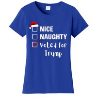 Nice Naughty Voted For Trump Funny Santa Claus Christmas Gift Women's T-Shirt