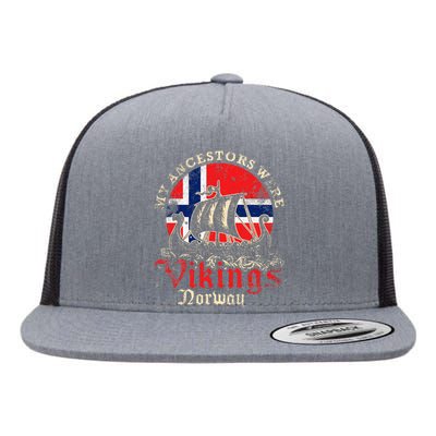 Norwegian Norway Viking Ship Flag Flat Bill Trucker Hat