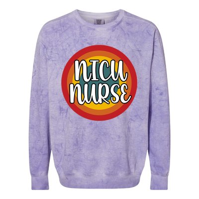 Nicu Nurse Vintage Retro Gift Colorblast Crewneck Sweatshirt