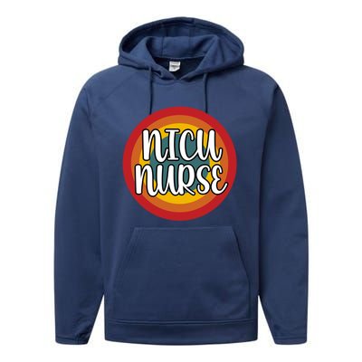 Nicu Nurse Vintage Retro Gift Performance Fleece Hoodie