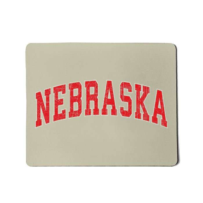 Nebraska Ne Vintage Athletic Sports Red Style Mousepad