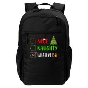 Nice Naughty Whatever Christmas List Holiday Xmas 2024 Daily Commute Backpack