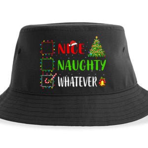 Nice Naughty Whatever Christmas List Holiday Xmas 2024 Sustainable Bucket Hat