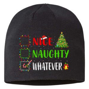 Nice Naughty Whatever Christmas List Holiday Xmas 2024 Sustainable Beanie