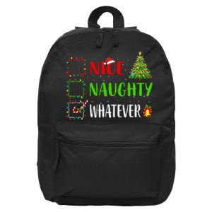 Nice Naughty Whatever Christmas List Holiday Xmas 2024 16 in Basic Backpack