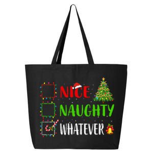 Nice Naughty Whatever Christmas List Holiday Xmas 2024 25L Jumbo Tote