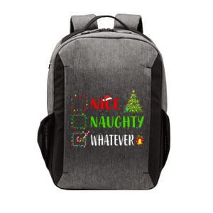 Nice Naughty Whatever Christmas List Holiday Xmas 2024 Vector Backpack