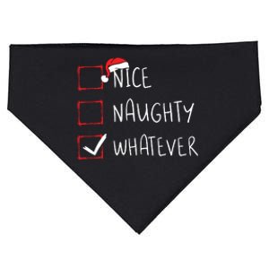 Nice Naughty Whatever Christmas List Xmas Santa Claus USA-Made Doggie Bandana