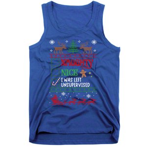 Nice Naughty Was Left Unsupervised Funny Christmas Funny Gift Tank Top