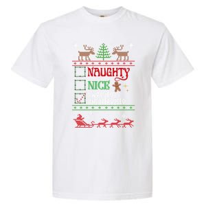 Nice Naughty Was Left Unsupervised Funny Christmas Funny Gift Garment-Dyed Heavyweight T-Shirt