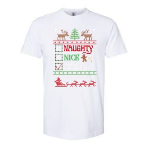 Nice Naughty Was Left Unsupervised Funny Christmas Funny Gift Softstyle CVC T-Shirt