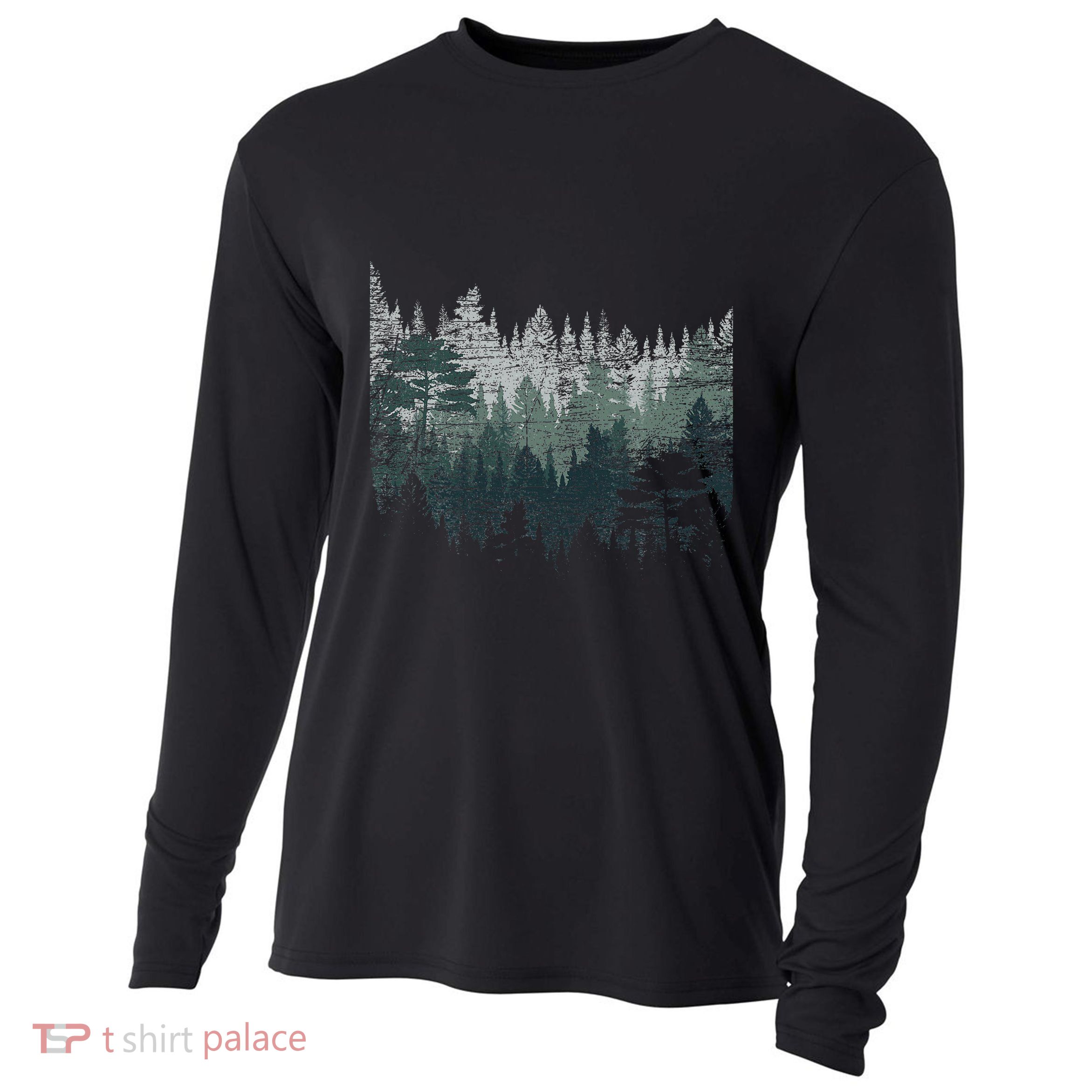 Night Nature Wildlife Trees Outdoor Forest Cooling Performance Long Sleeve Crew