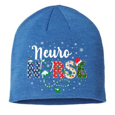 Neuro Nurse Xmas Santa Hat Funny Nursing Christmas Pattern Cool Gift Sustainable Beanie