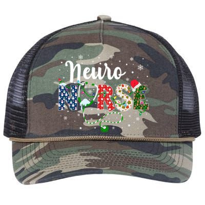 Neuro Nurse Xmas Santa Hat Funny Nursing Christmas Pattern Cool Gift Retro Rope Trucker Hat Cap