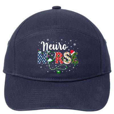 Neuro Nurse Xmas Santa Hat Funny Nursing Christmas Pattern Cool Gift 7-Panel Snapback Hat