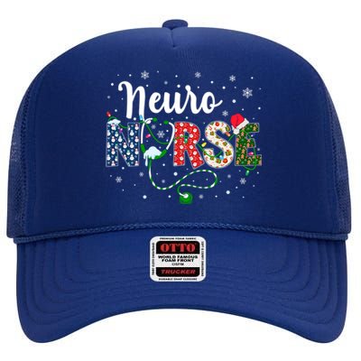 Neuro Nurse Xmas Santa Hat Funny Nursing Christmas Pattern Cool Gift High Crown Mesh Back Trucker Hat