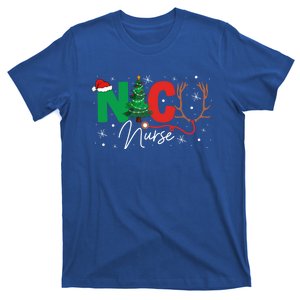 Nicu Nurses Xmas Reindeer Stethoscope Christmas Tree Nursing Gift T-Shirt