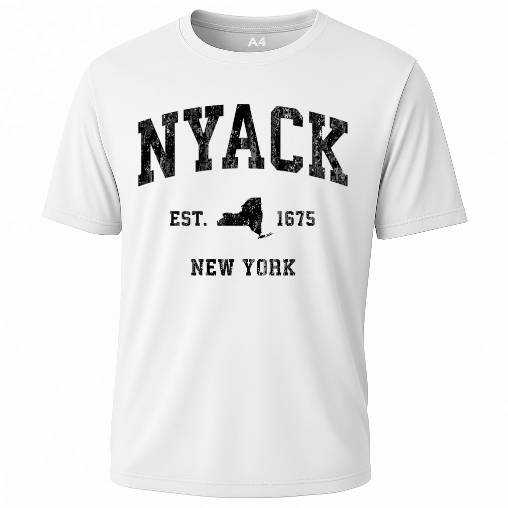 Nyack New York Ny Vintage Established Athletic Sports Design Cooling Performance Crew T-Shirt