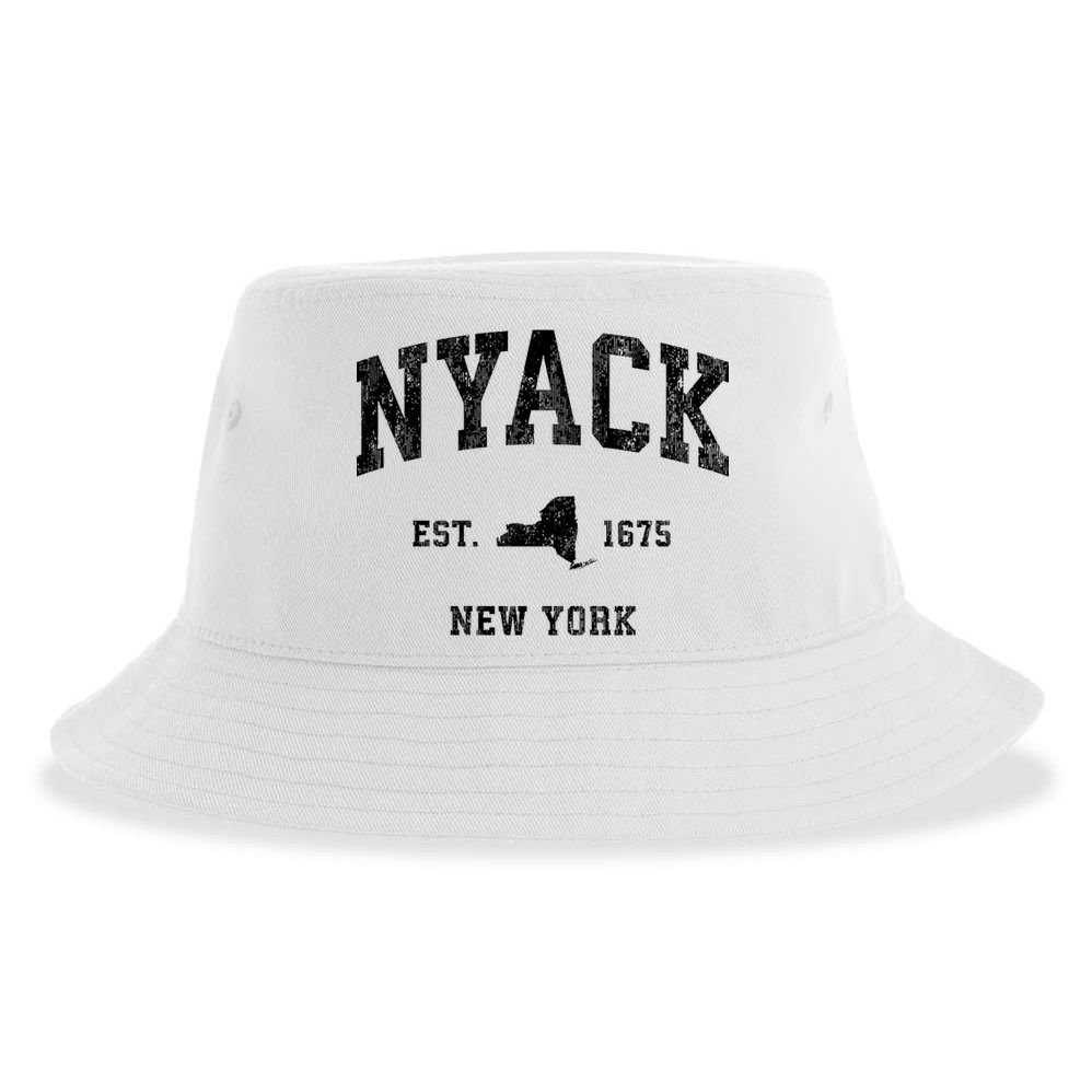 Nyack New York Ny Vintage Established Athletic Sports Design Sustainable Bucket Hat
