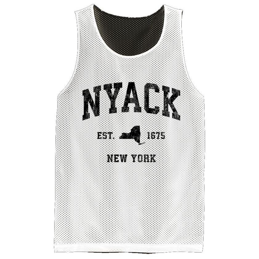 Nyack New York Ny Vintage Established Athletic Sports Design Mesh Reversible Basketball Jersey Tank